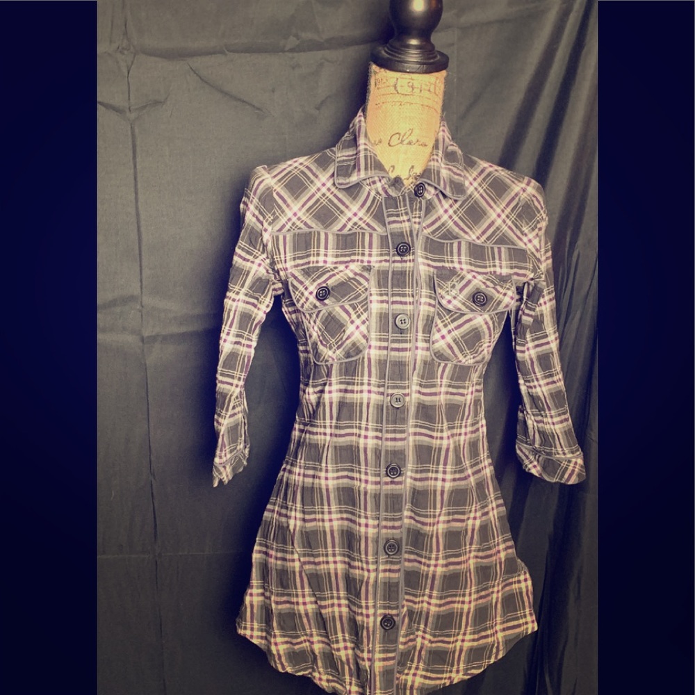 3/$15 plaid shirt Buffalo David Bitton